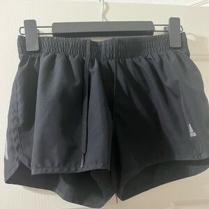 ADIDAS WOMENS BLACK ATHLETIC SHORTS FOR RUNNING AND WORKING OUT ADJUSTABLE BAND